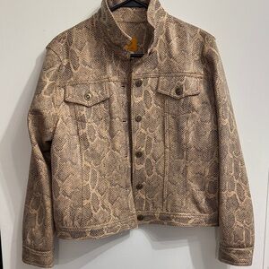 Ruby Rd. Tan Snakeskin Jean Jacket